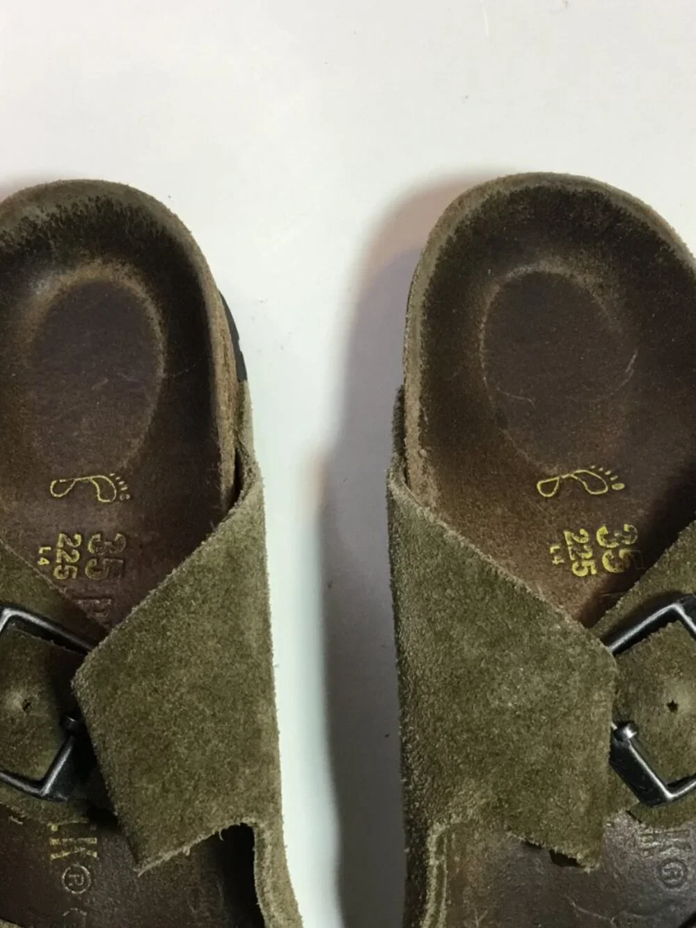 Birkenstock Arizona Suede Leather 4/4.5 EU 35 Tan/Beige (Olive?) Color